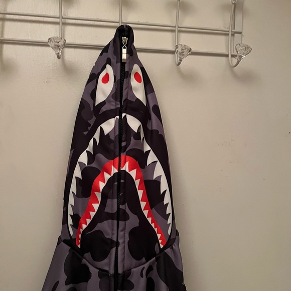 Bape Camo Hoodie Full Zip Lettered Sweater A Bathing Ape - Picture 6 of 7